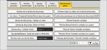 Ilustración de la pantalla del panel de mandos