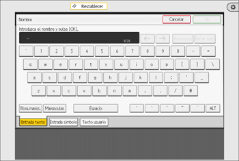 Ilustración de la pantalla del panel de mandos