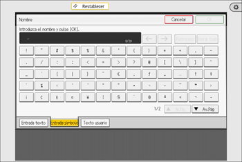 Ilustración de la pantalla del panel de mandos