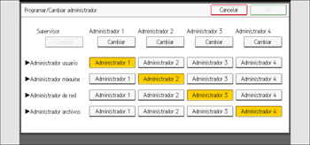 Ilustración de la pantalla del panel de mandos