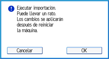 Ilustración de la pantalla del panel de mandos