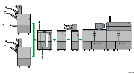 Illustrazione numerata vassoio di uscita