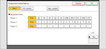 Illustrazione della schermata sul pannello di controllo