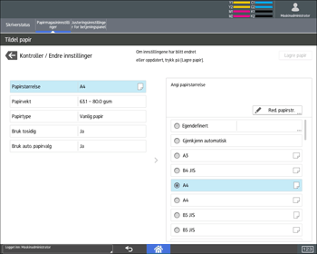 Illustrasjon av betjeningspanelet