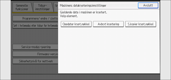 Illustrasjon av betjeningspanelet