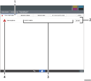 Ilustracja ekranu panela operacyjnego - wywołane funkcje z numeracją