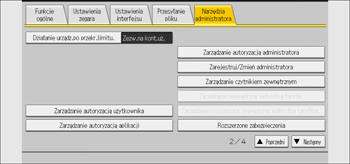 Ilustracja ekranu panela operacyjnego