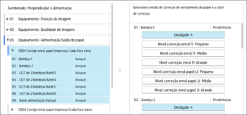 Ilustração do ecrã do painel de operação