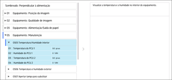 Ilustração do ecrã do painel de operação