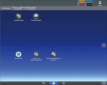 Bild på användarpanelens skärm
