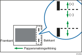 Bild på Justera stapelenhetens placering tvärs matningsriktingen 2