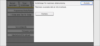 Bild på användarpanelens skärm