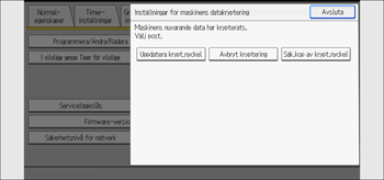 Bild på användarpanelens skärm