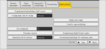 Bild på användarpanelens skärm
