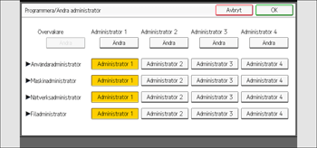 Bild av användarpanelens skärm