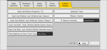 İşletim paneli ekran görseli