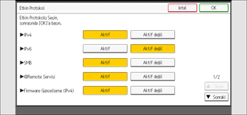 İşletim paneli ekran görseli