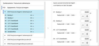 Ilustração da tela do painel de operação