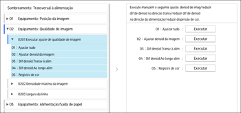 Ilustração da tela do painel de operação