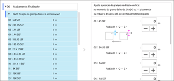 Ilustração da tela do painel de operação