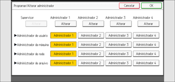 Ilustração da tela do painel de operação
