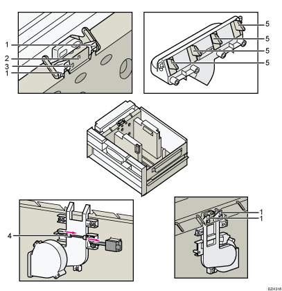 Ilustración con leyenda numerada de la LCIT de 2 bandejas