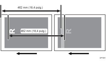 Ilustración de satinado irregular: a lo largo de la dirección de alimentación
