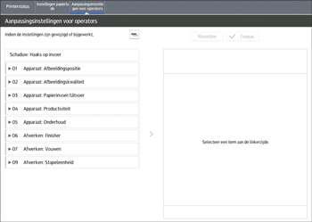 Afbeelding van bedieningspaneel