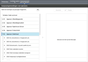 Afbeelding van bedieningspaneel