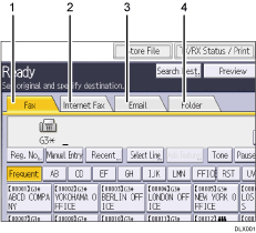 Operation panel screen illustration numbered callout illustration