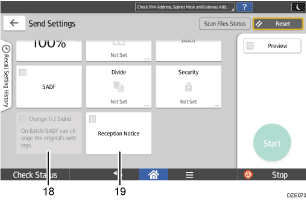 Operation panel screen illustration numbered callout illustration