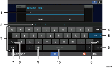 Operation panel screen illustration numbered callout illustration