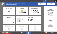 Operation panel screen