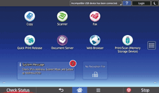 Operation panel screen illustration