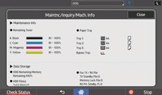 Operation panel screen illustration