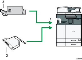 Illustration of output tray numbered callout illustration