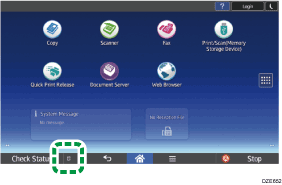 Operation panel screen illustration