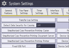 Operation panel screen illustration
