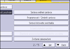 Ilustrace displeje ovládacího panelu