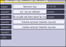 Ilustrace displeje ovládacího panelu