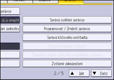 Ilustrace displeje ovládacího panelu