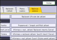 Ilustrace displeje ovládacího panelu