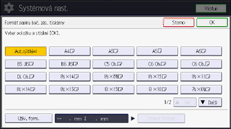 Ilustrace displeje ovládacího panelu
