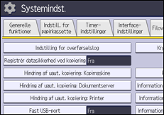 Operation panel screen illustration