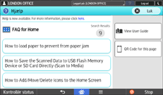 Operation panel screen