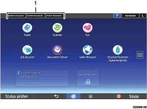 Nummerierte Abbildung zur Modusänderung