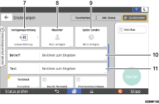 Nummerierte Abbildung Bedienfeld-Display