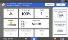 Bedienfeld-Bildschirm