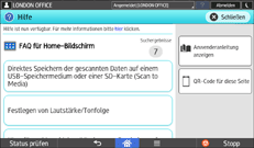 Bedienfeld-Bildschirm