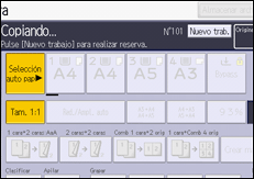 Ilustración de la pantalla del panel de mandos